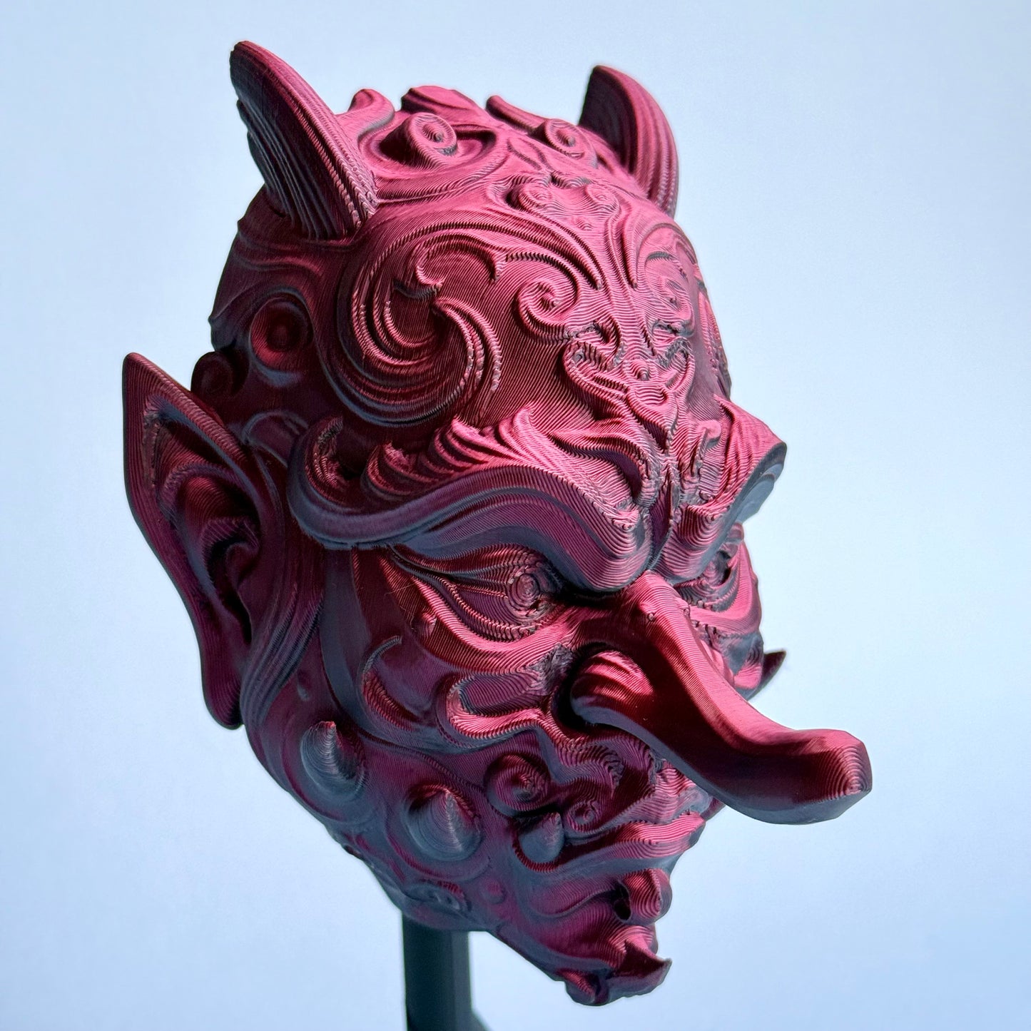 3D Printed Tengu Mask Wall Art | Japanese Folklore Decor