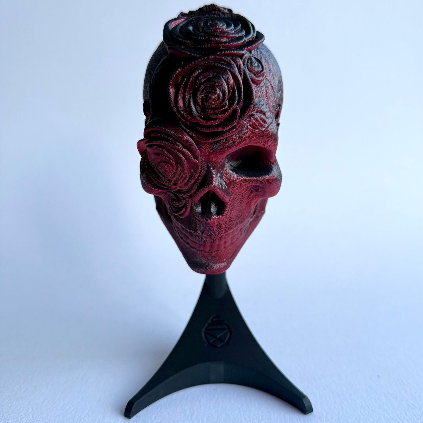 3D Printed Skull Roses Mask Wall Art | Gothic Home Decor