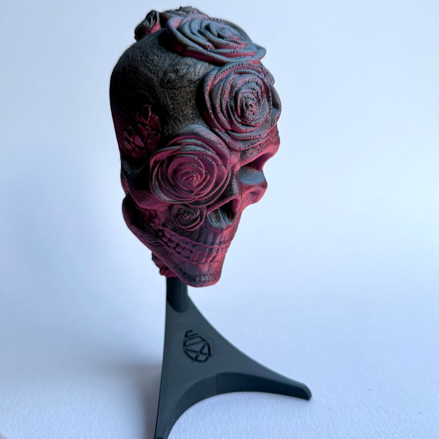 3D Printed Skull Roses Mask Wall Art | Gothic Home Decor