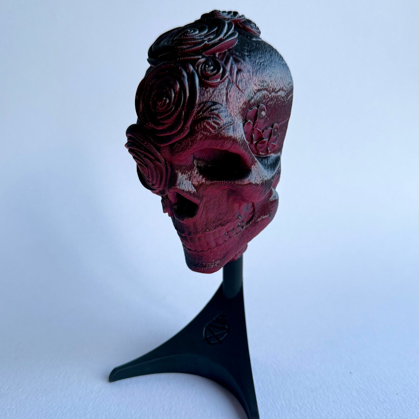 3D Printed Skull Roses Mask Wall Art | Gothic Home Decor