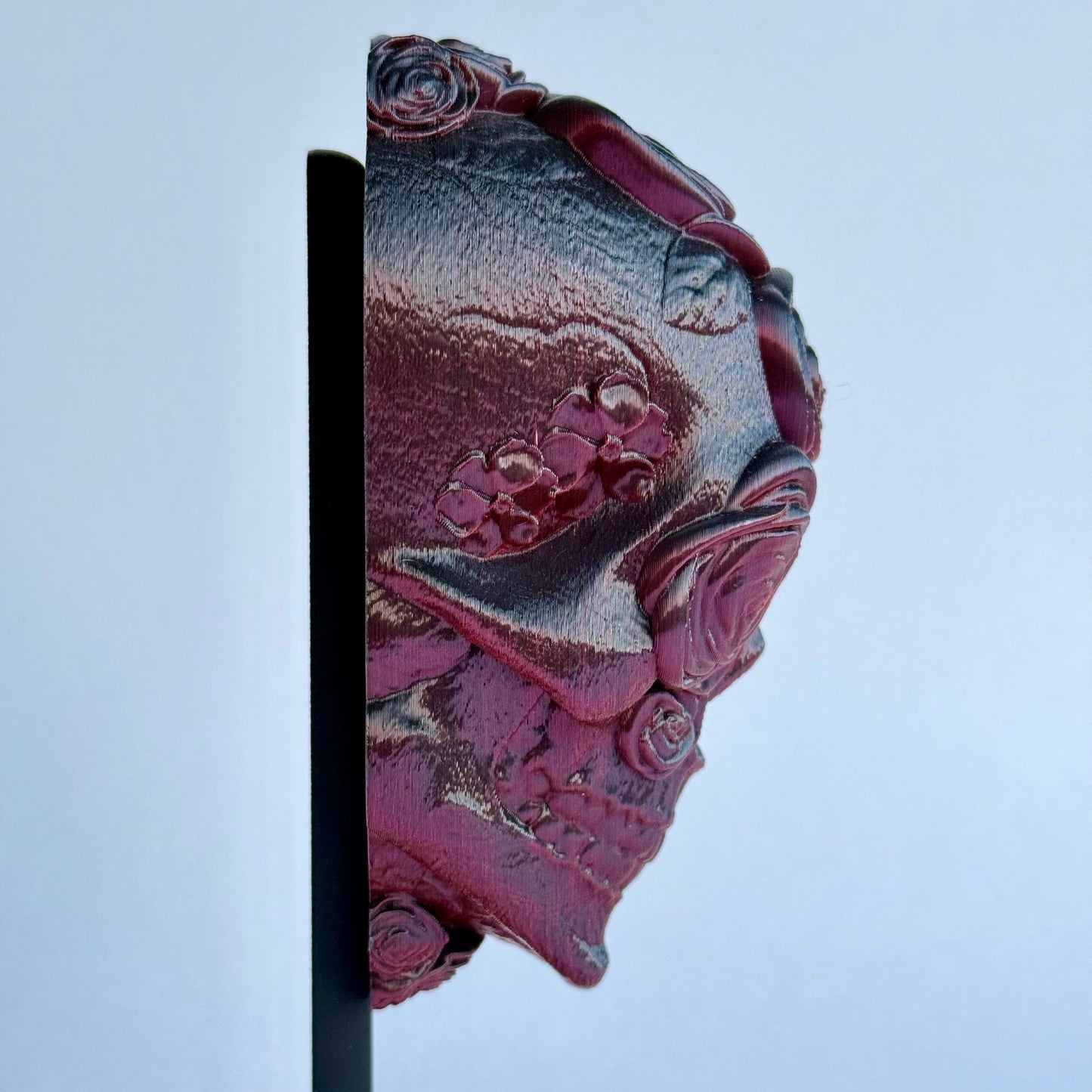 3D Printed Skull Roses Mask Wall Art | Gothic Home Decor