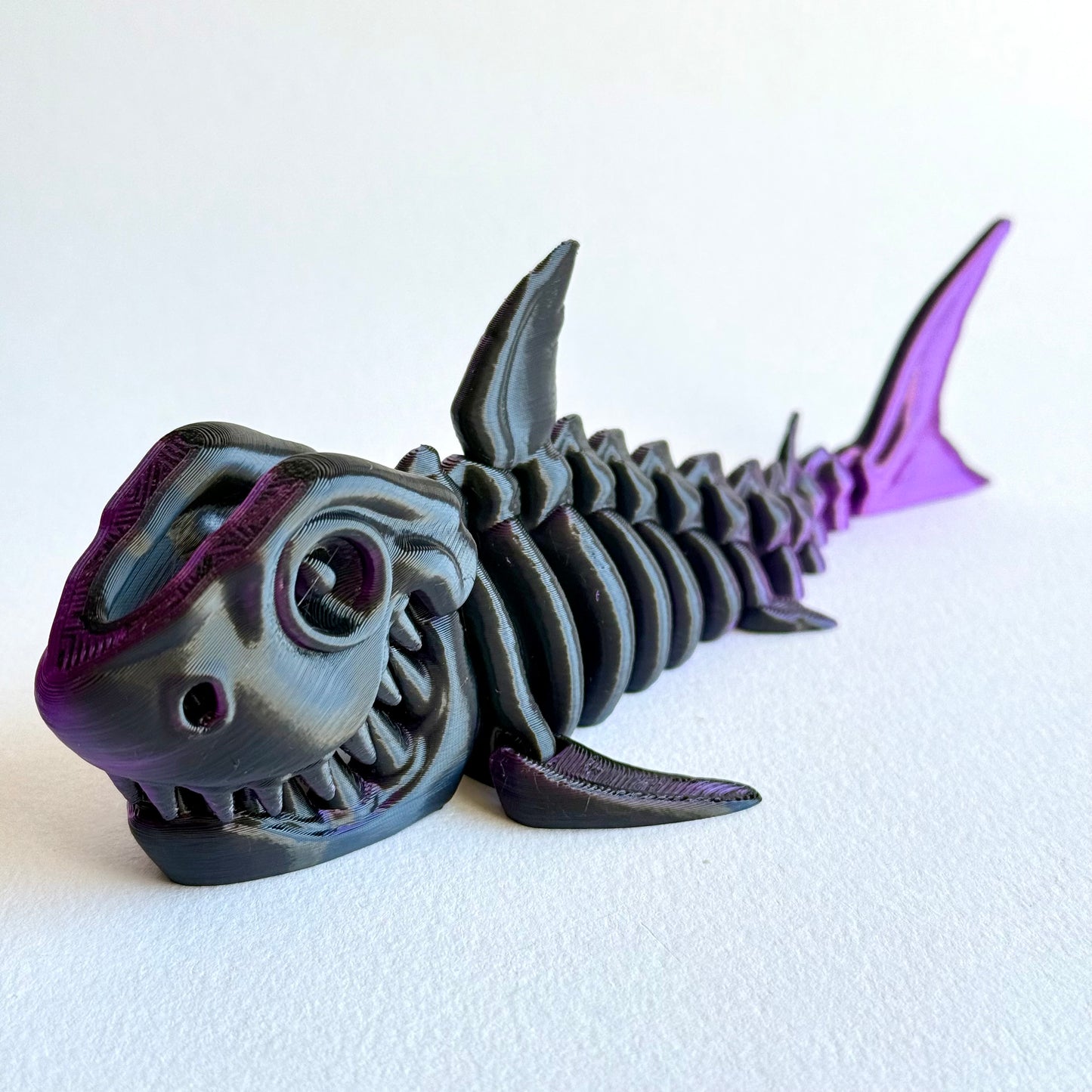 3D Printed Articulating Skeleton Shark | Opening Mouth Figure