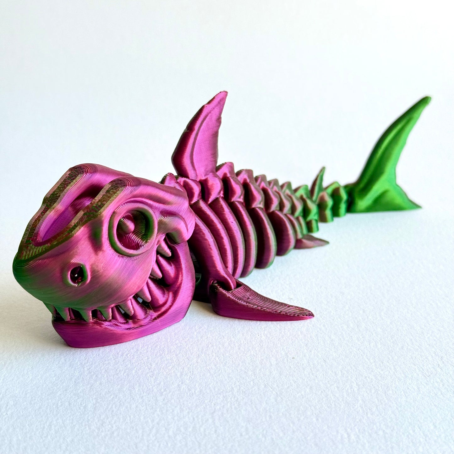 3D Printed Articulating Skeleton Shark | Opening Mouth Figure