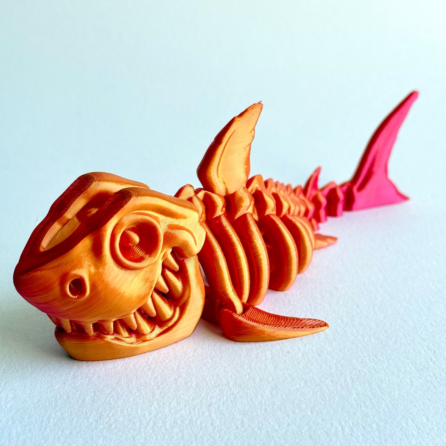 3D Printed Articulating Skeleton Shark | Opening Mouth Figure
