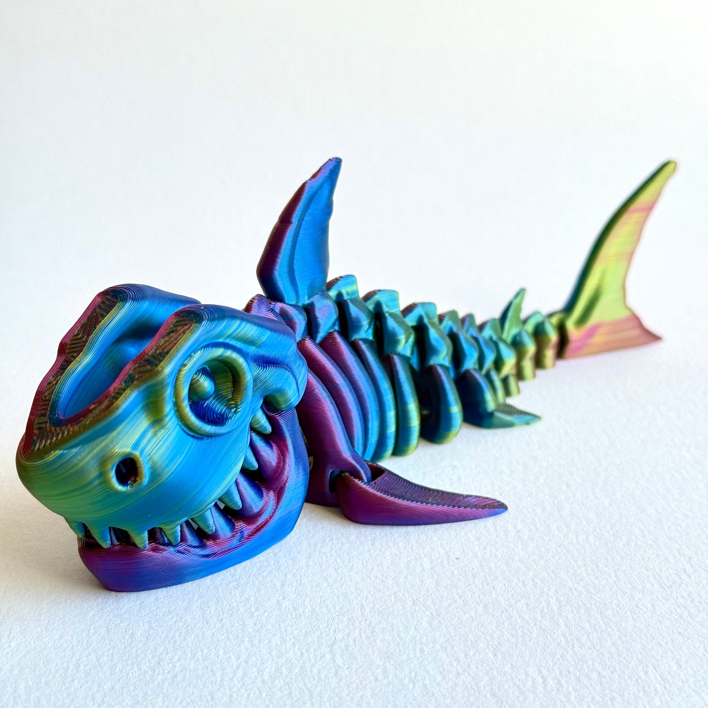 3D Printed Articulating Skeleton Shark | Opening Mouth Figure