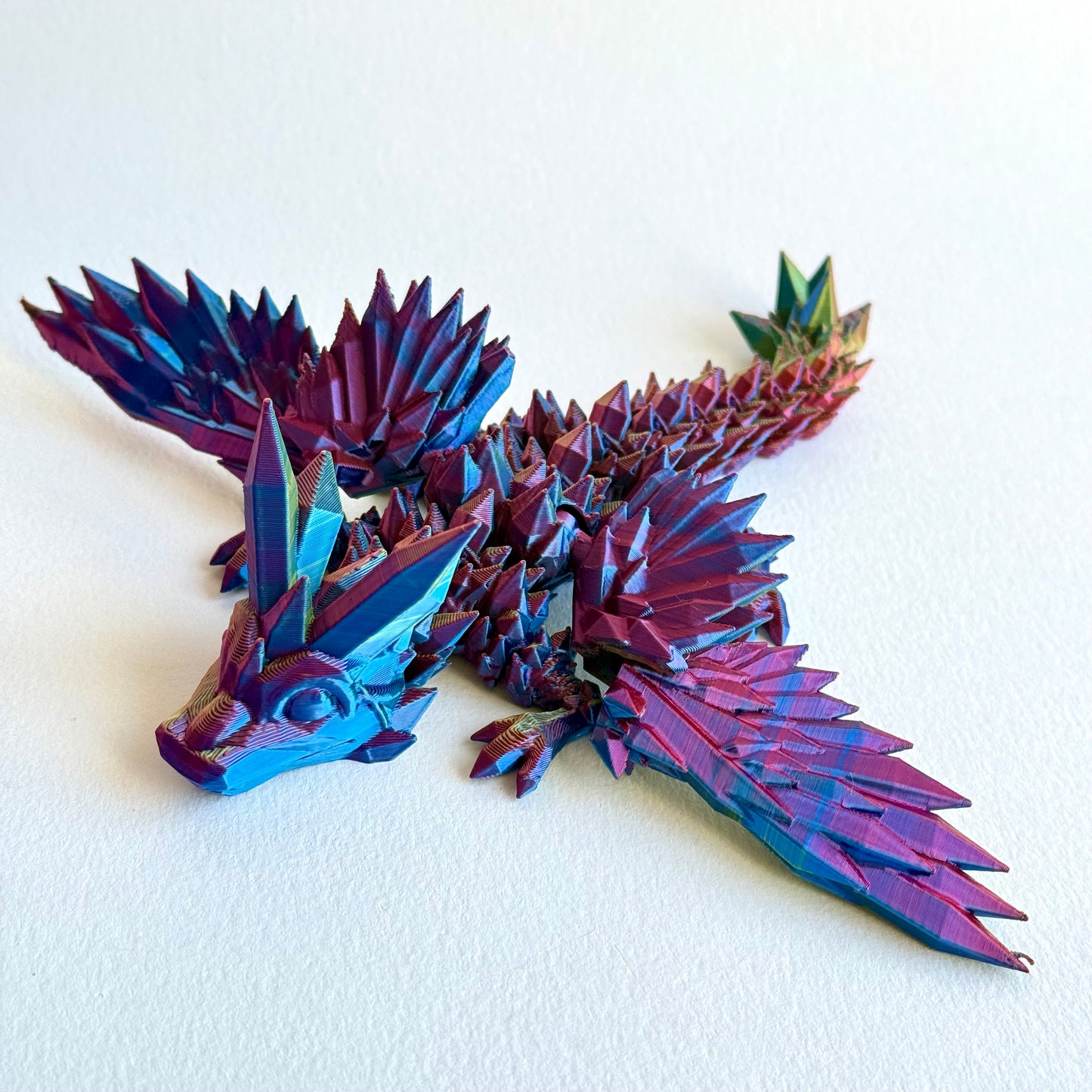3D Printed Crystal Wing Baby Dragon | 7 Inch Articulated Figure
