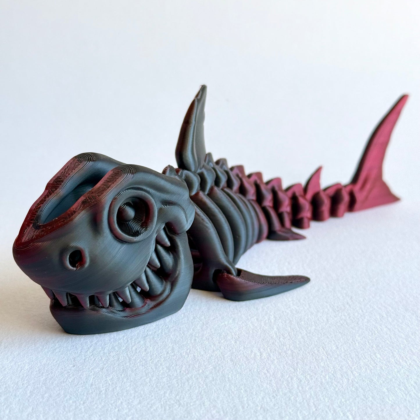 3D Printed Articulating Skeleton Shark | Opening Mouth Figure