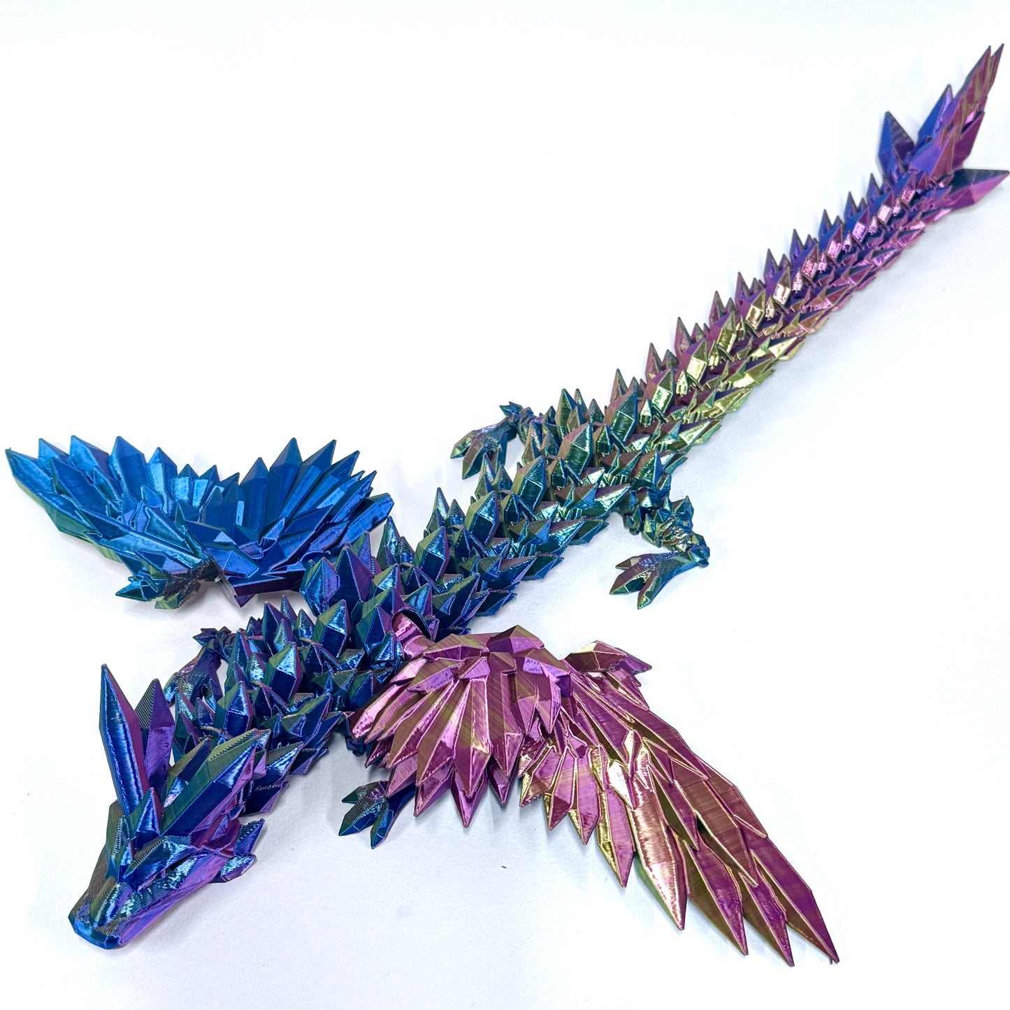 Medium Crystal Wing Dragon | 3D Printed Articulated Figure