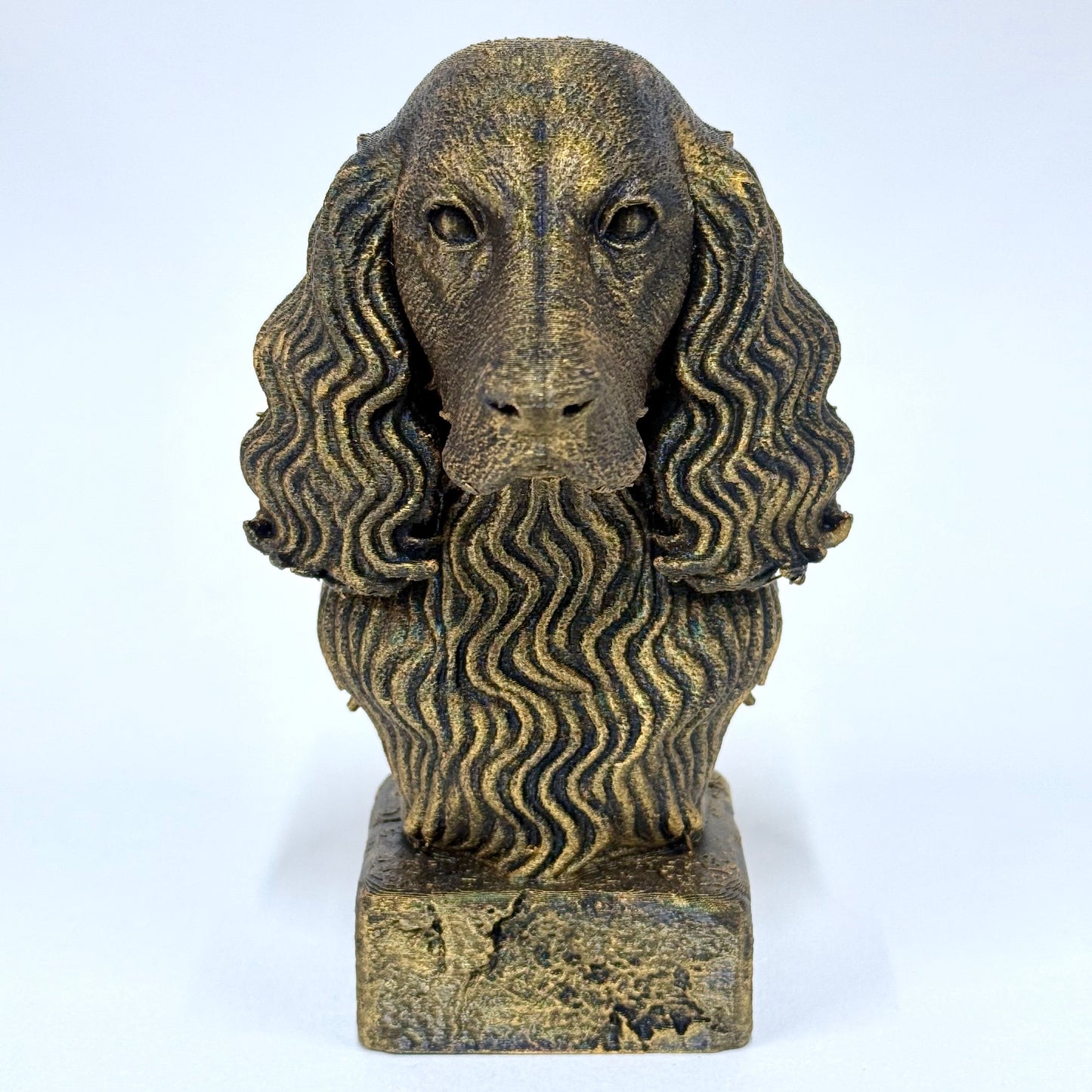 3D Printed Dog Bust | Brushed Gold Decor for Dog Lovers (6 Inch)