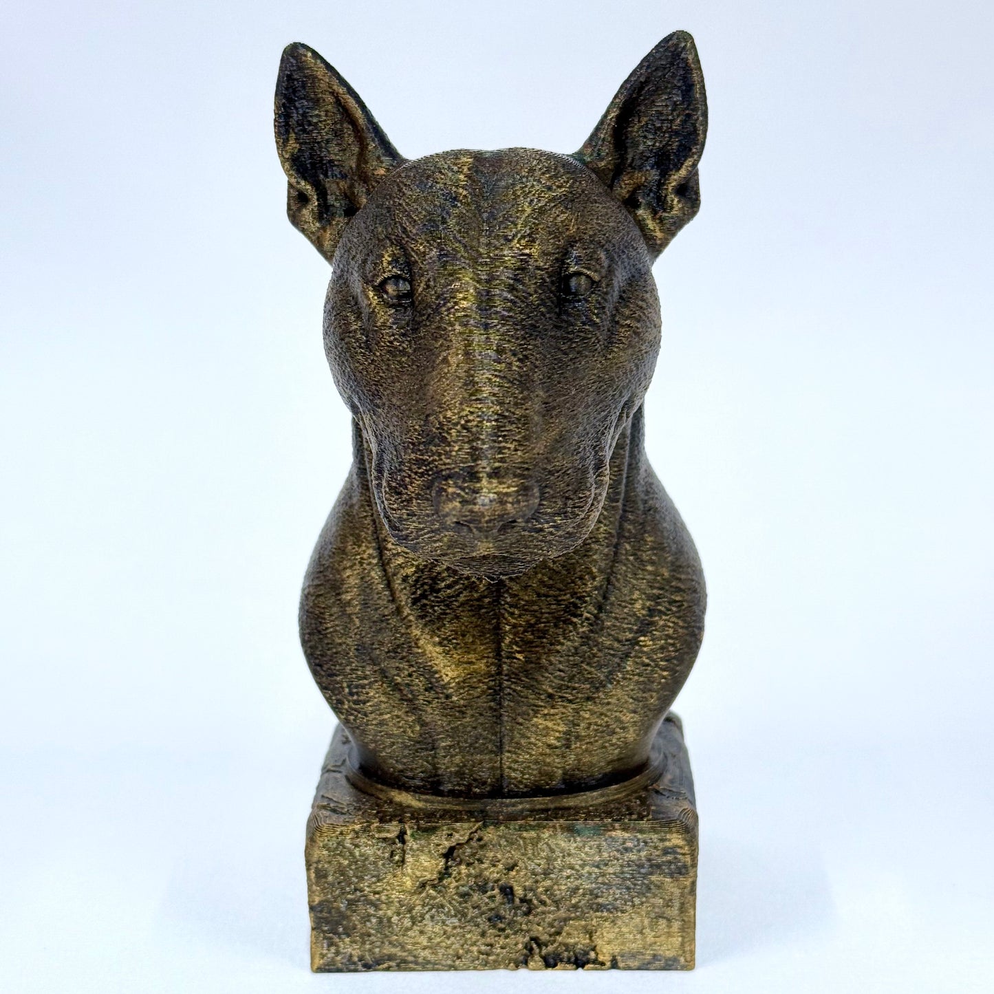 3D Printed Dog Bust | Brushed Gold Decor for Dog Lovers (6 Inch)
