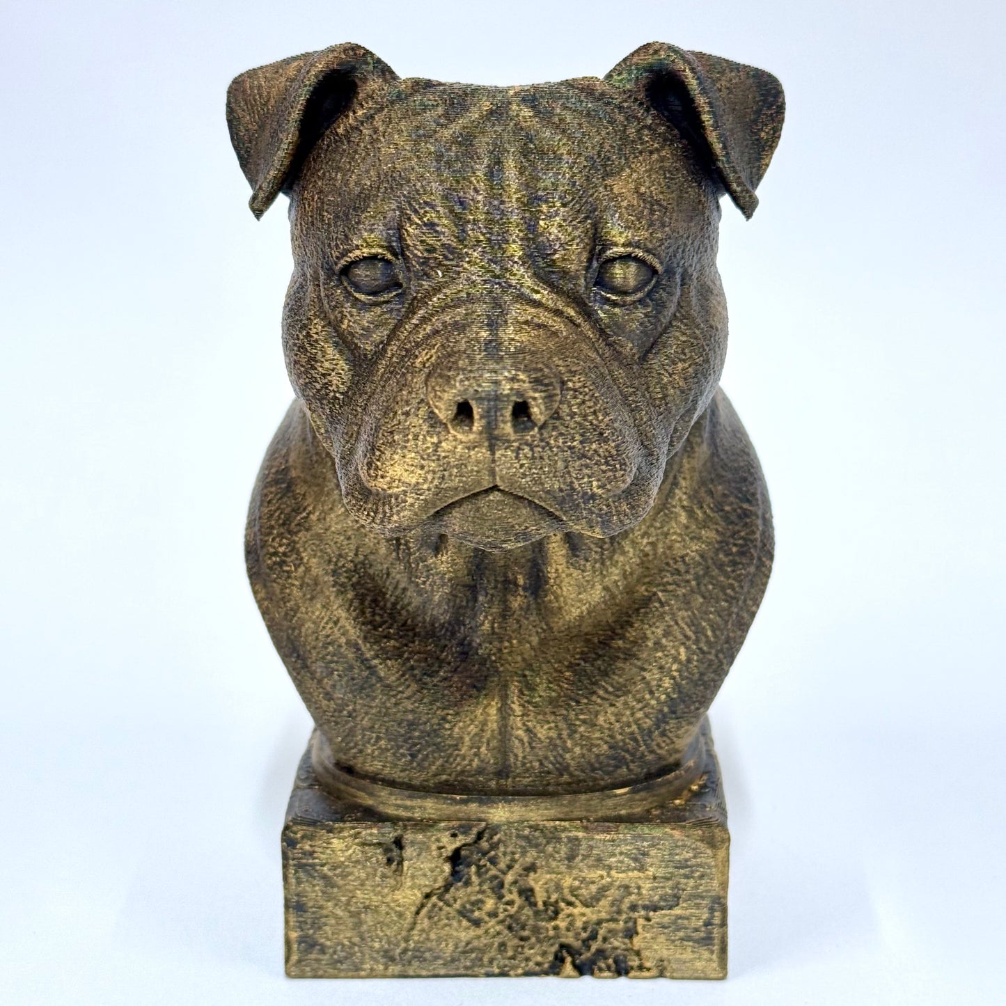 3D Printed Dog Bust | Brushed Gold Decor for Dog Lovers (6 Inch)