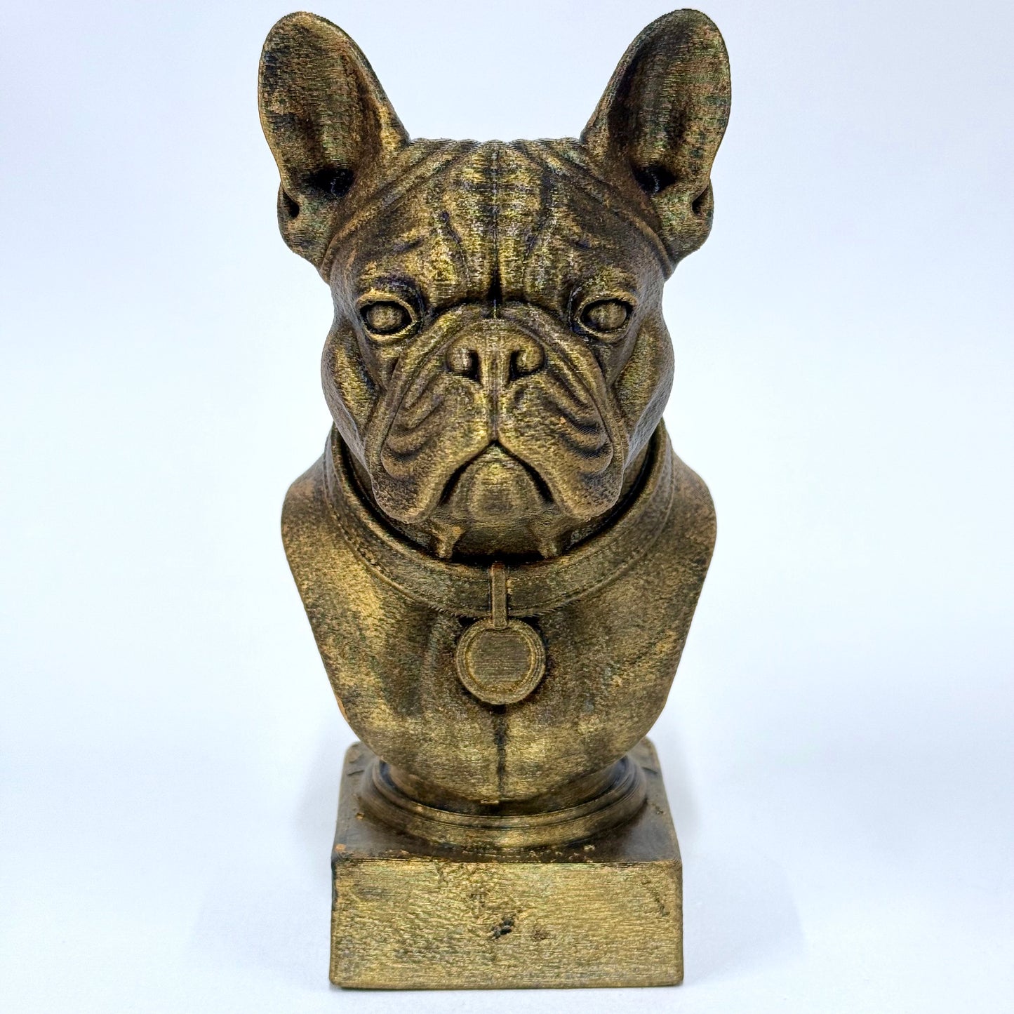 3D Printed Dog Bust | Brushed Gold Decor for Dog Lovers (6 Inch)
