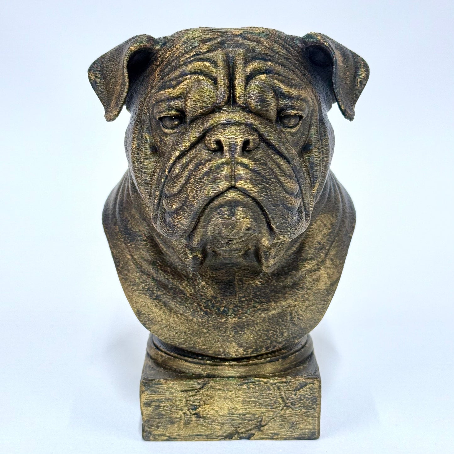 3D Printed Dog Bust | Brushed Gold Decor for Dog Lovers (6 Inch)