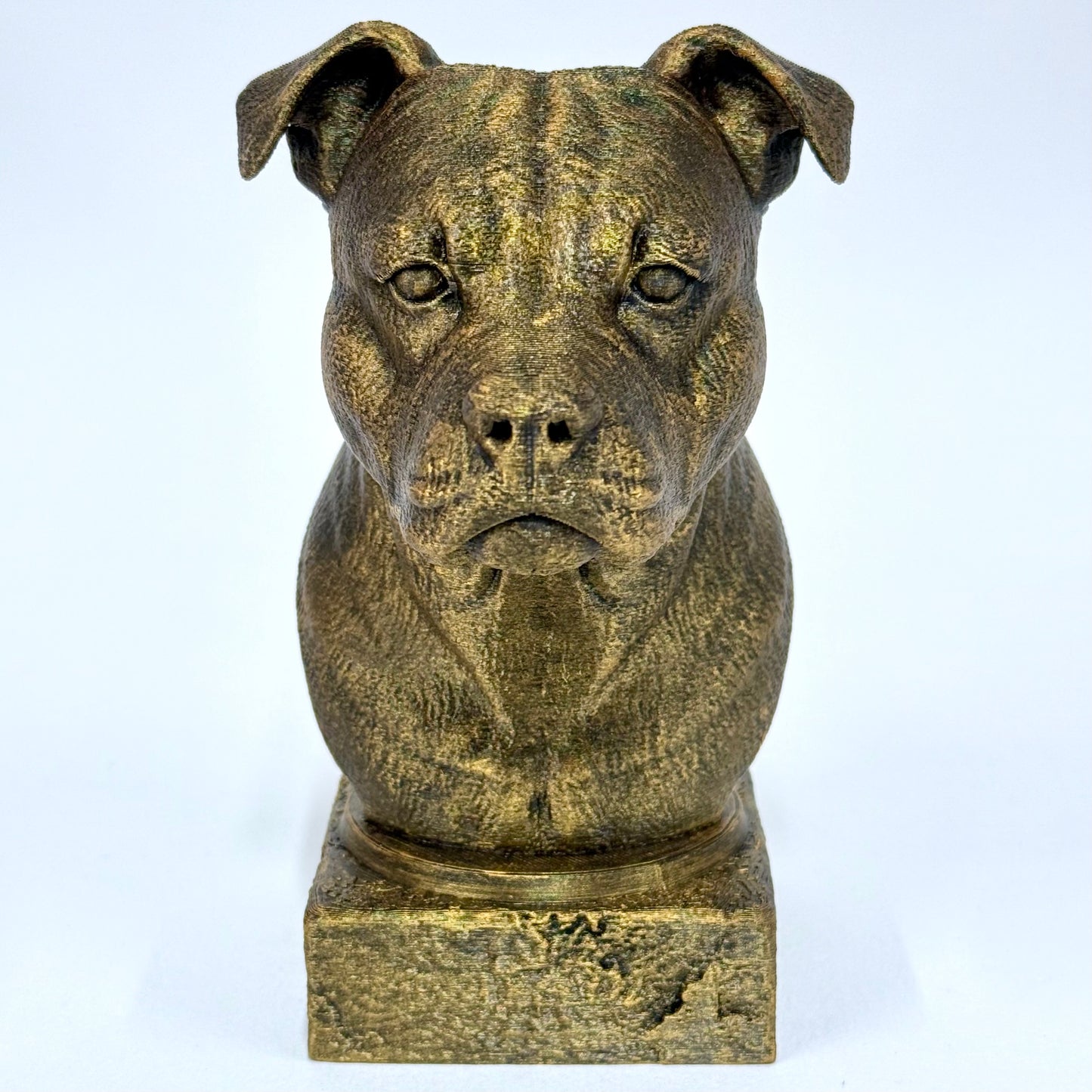 3D Printed Dog Bust | Brushed Gold Decor for Dog Lovers (6 Inch)