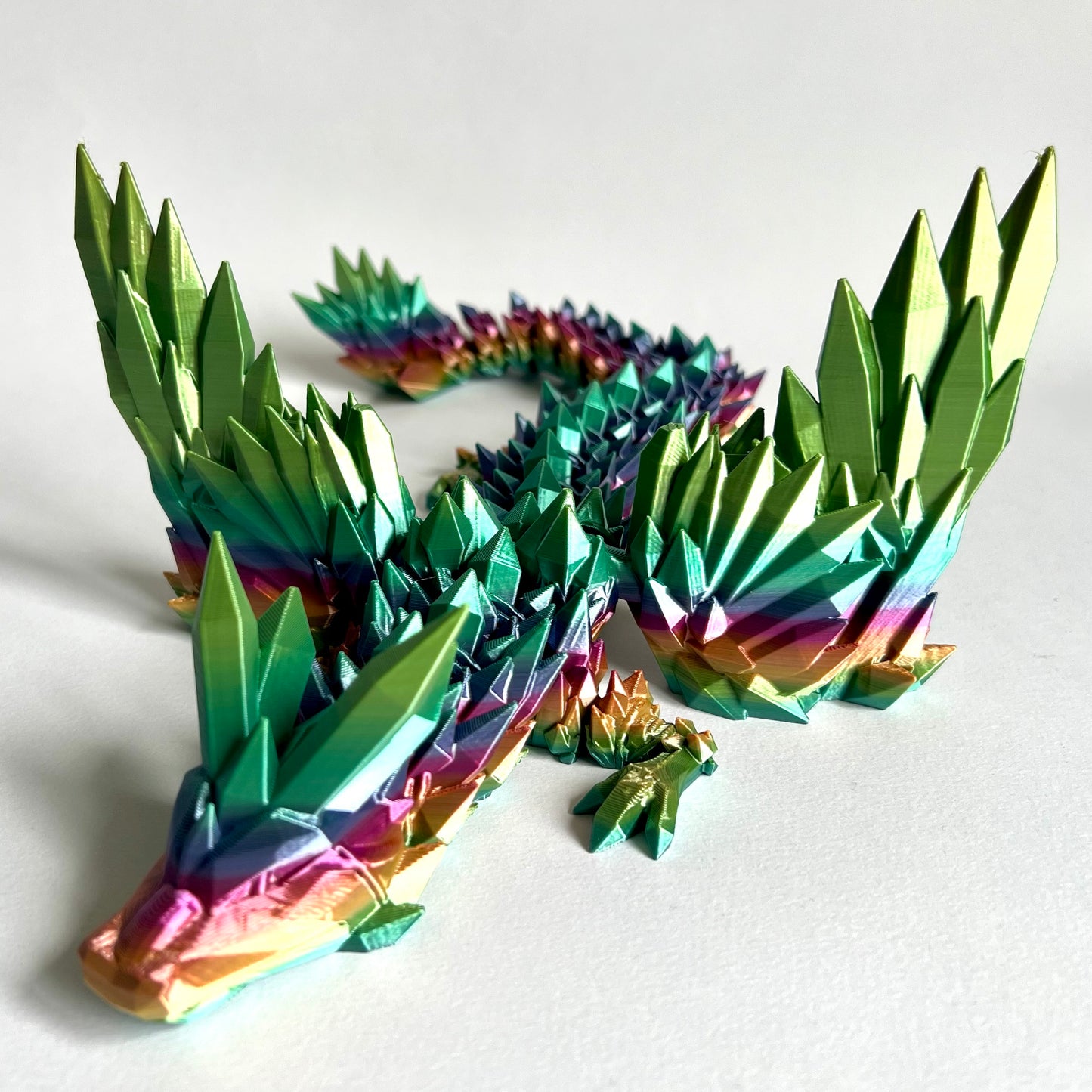 Medium Crystal Wing Dragon | 3D Printed Articulated Figure