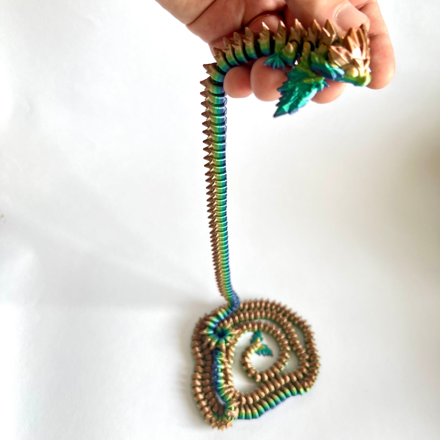 Tiny Crystal Dragon | 3D Printed Articulated Figure with 5ft Tail