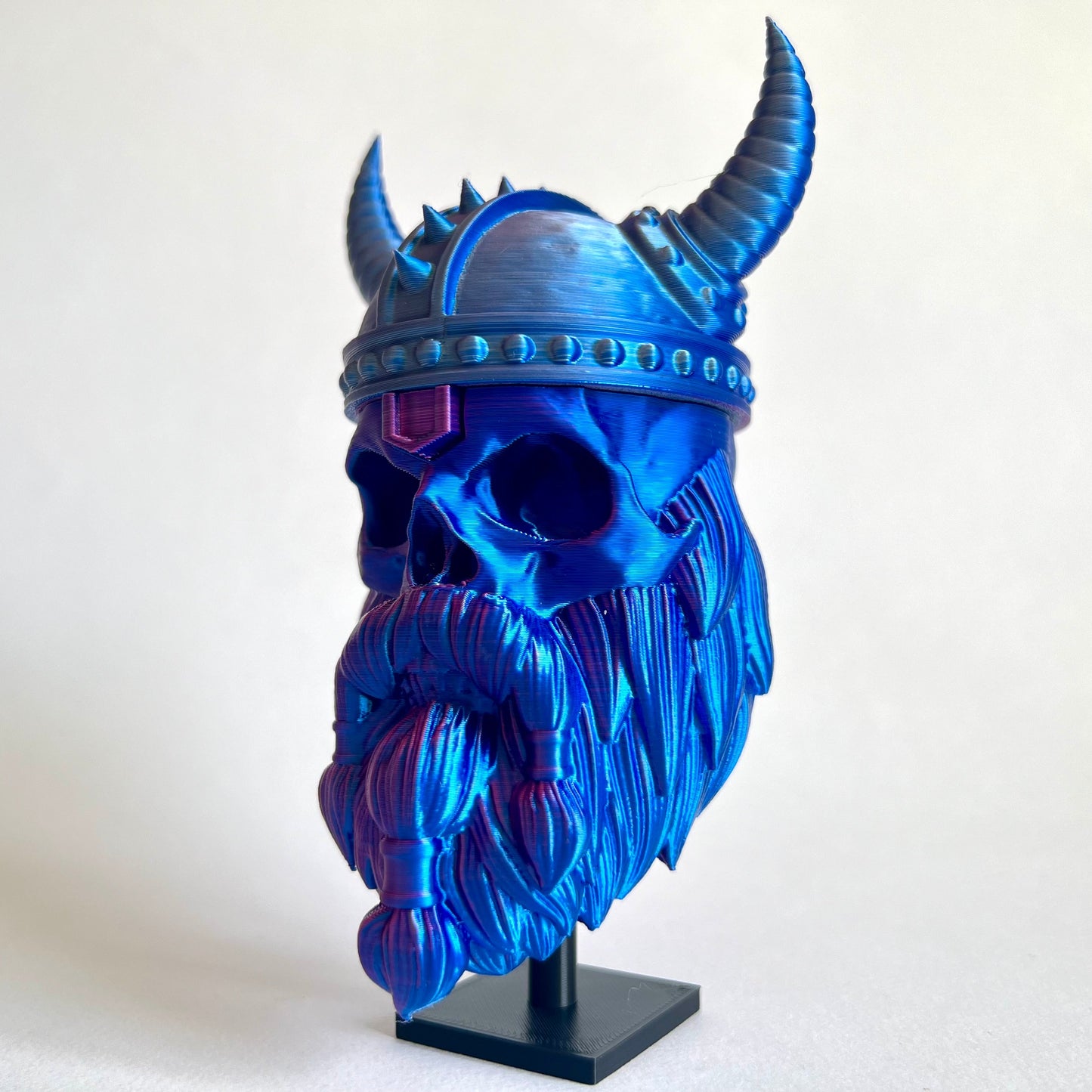 Bearded Skull Headphone Stand – Viking | 3D Printed Desk Decor