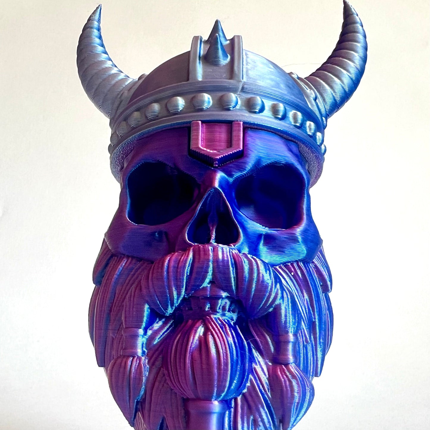 Bearded Skull Headphone Stand – Viking | 3D Printed Desk Decor