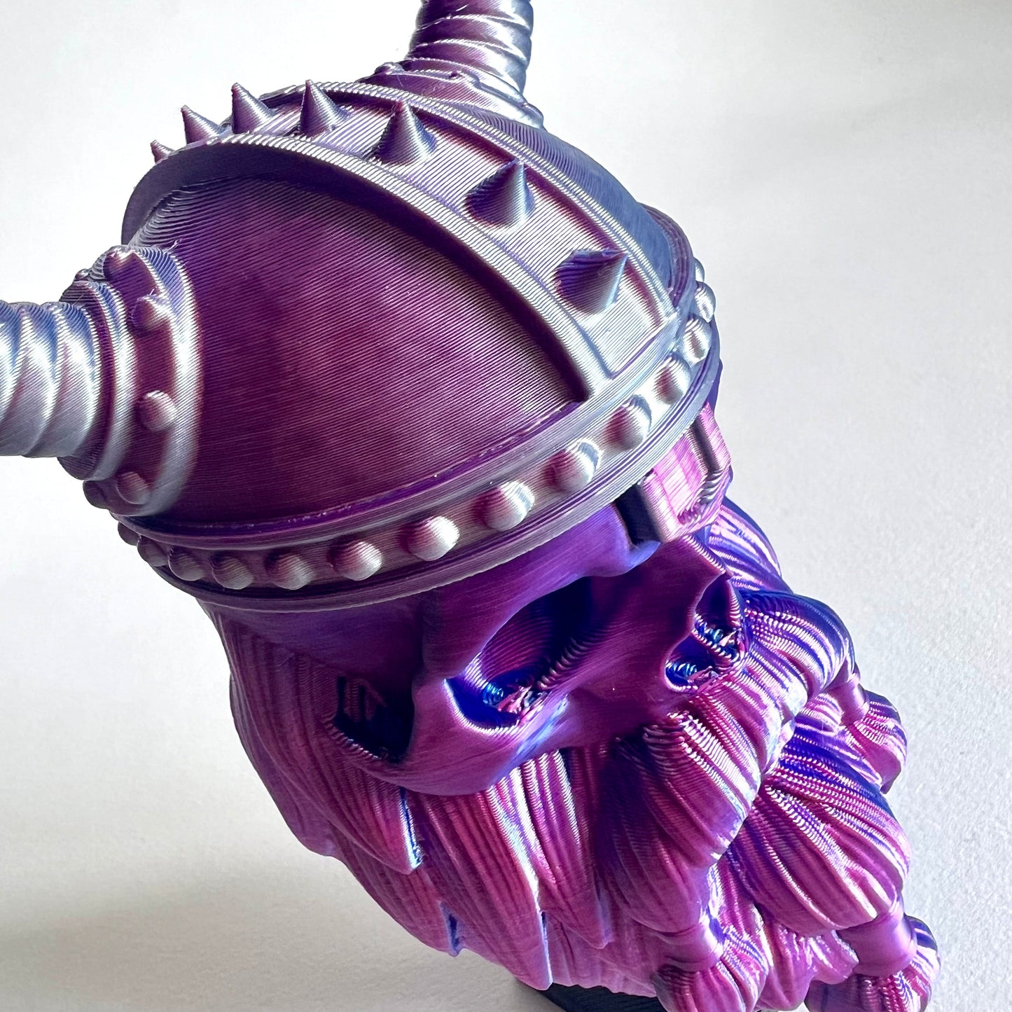 Bearded Skull Headphone Stand – Viking | 3D Printed Desk Decor