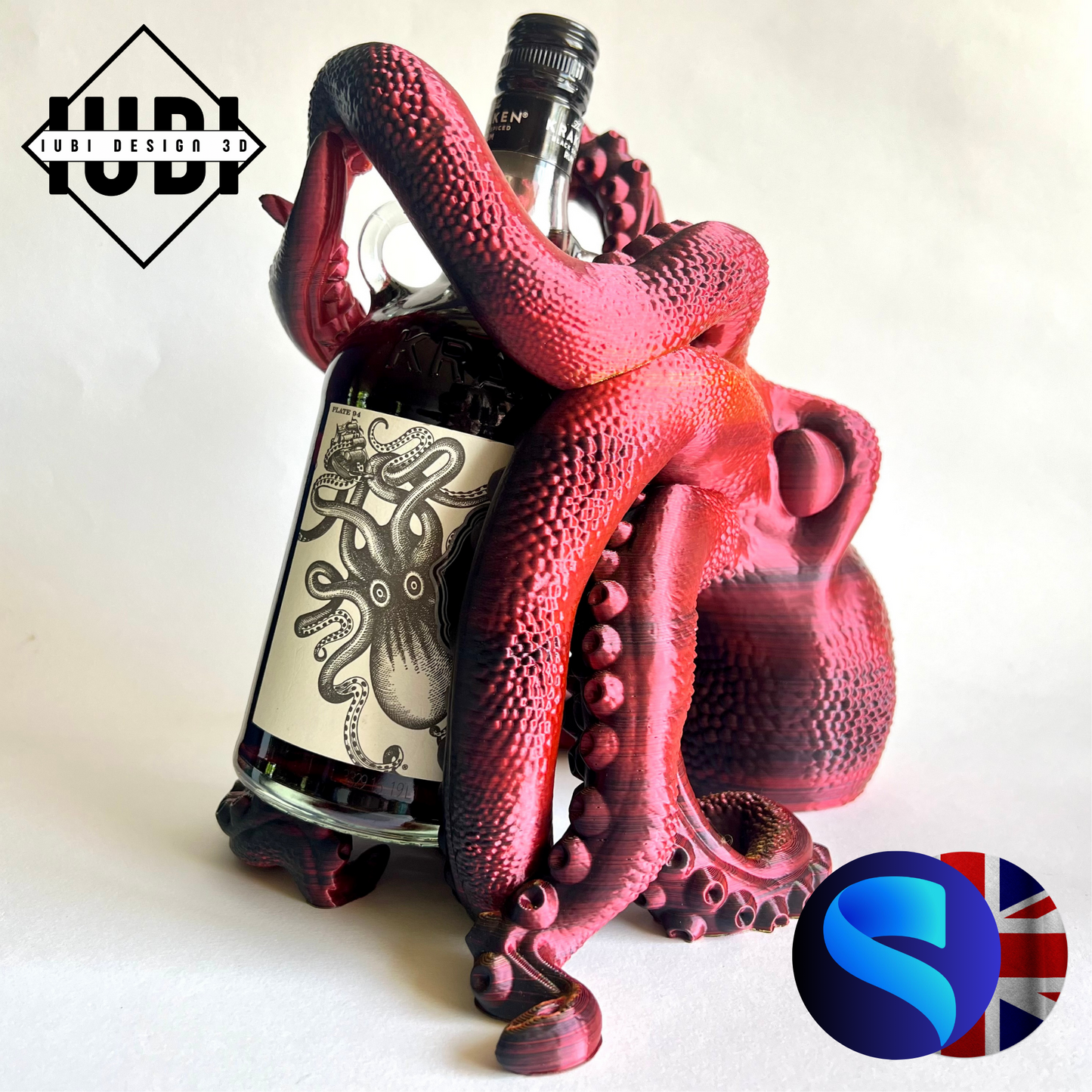 3D Printed Kraken Octopus Bottle Holder | Rum Guardian