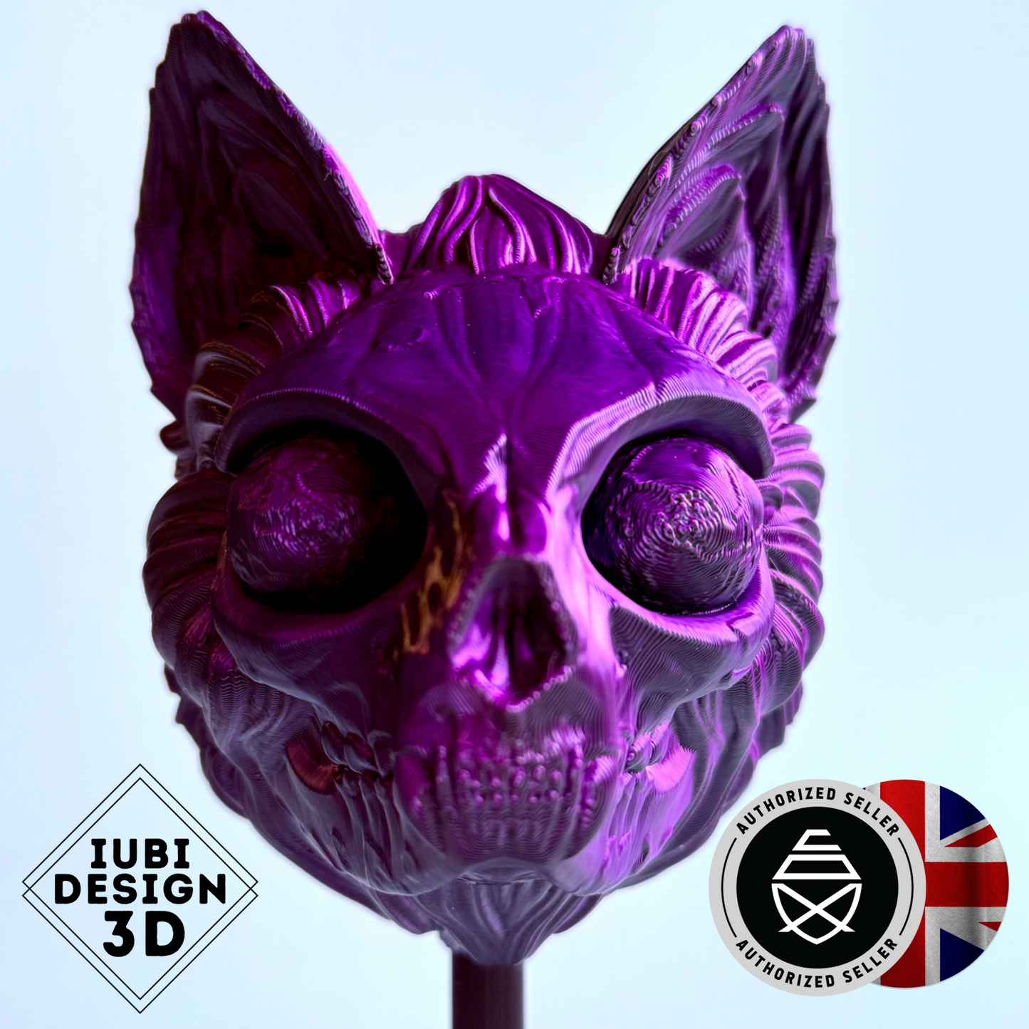 3D Printed Mew Skull Mask Wall Art | Mythical Decor