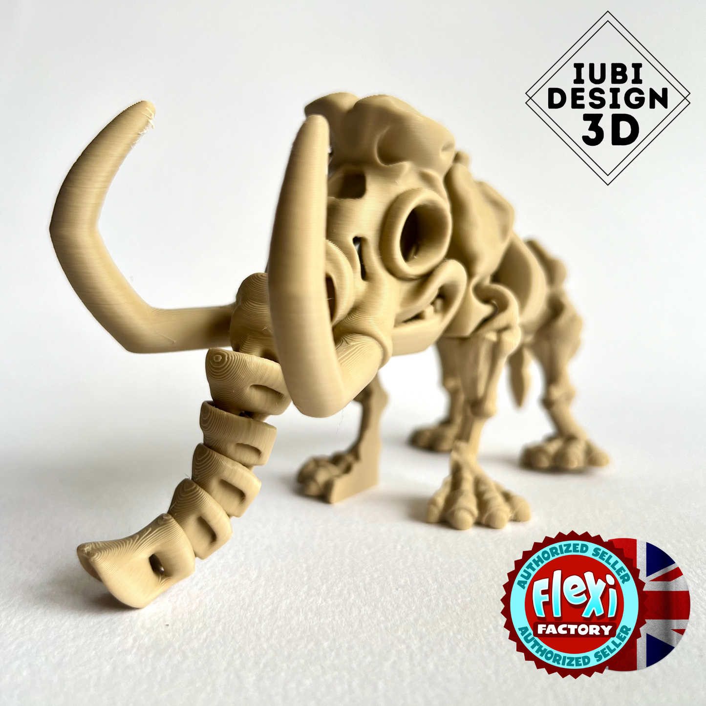 3D Printed Skeleton Mammoth | Articulating Dinosaur Figure