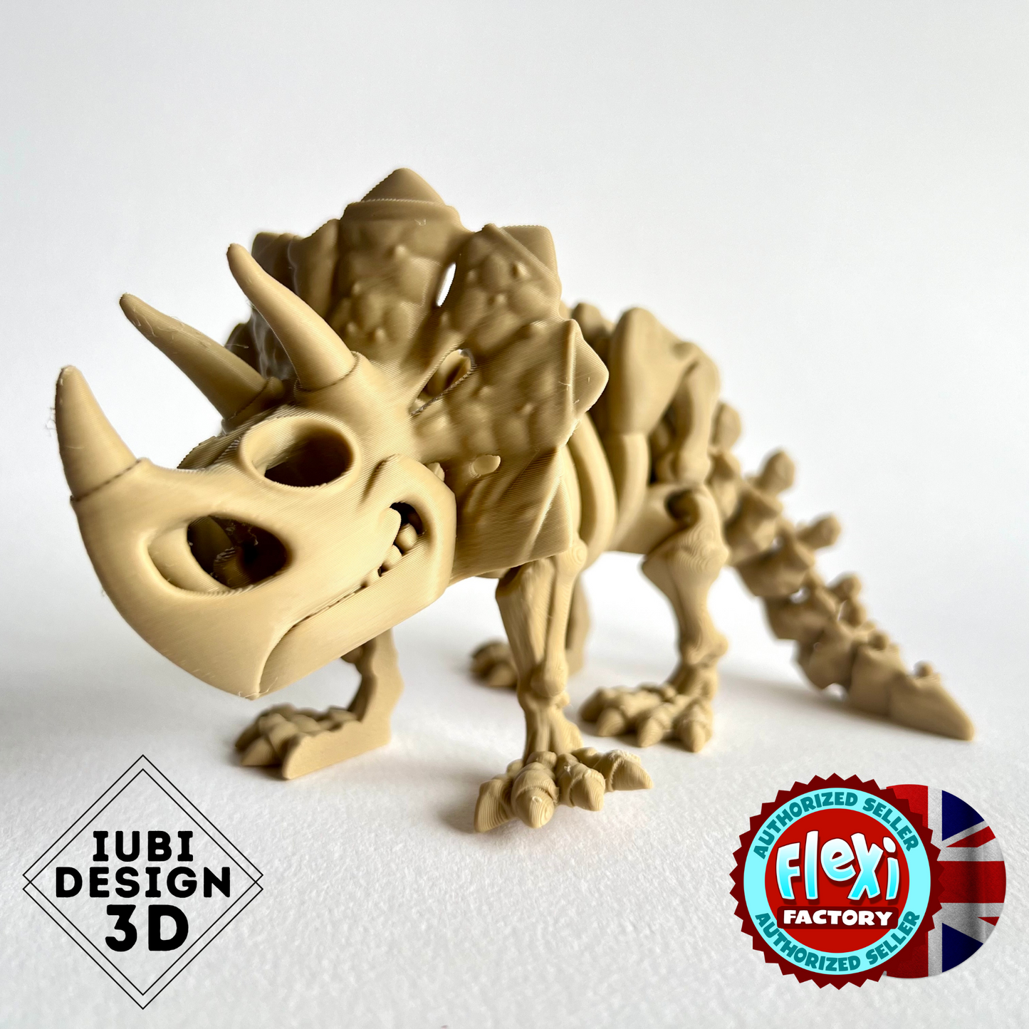 3D Printed Skeleton Triceratops | Articulating Dinosaur Figure