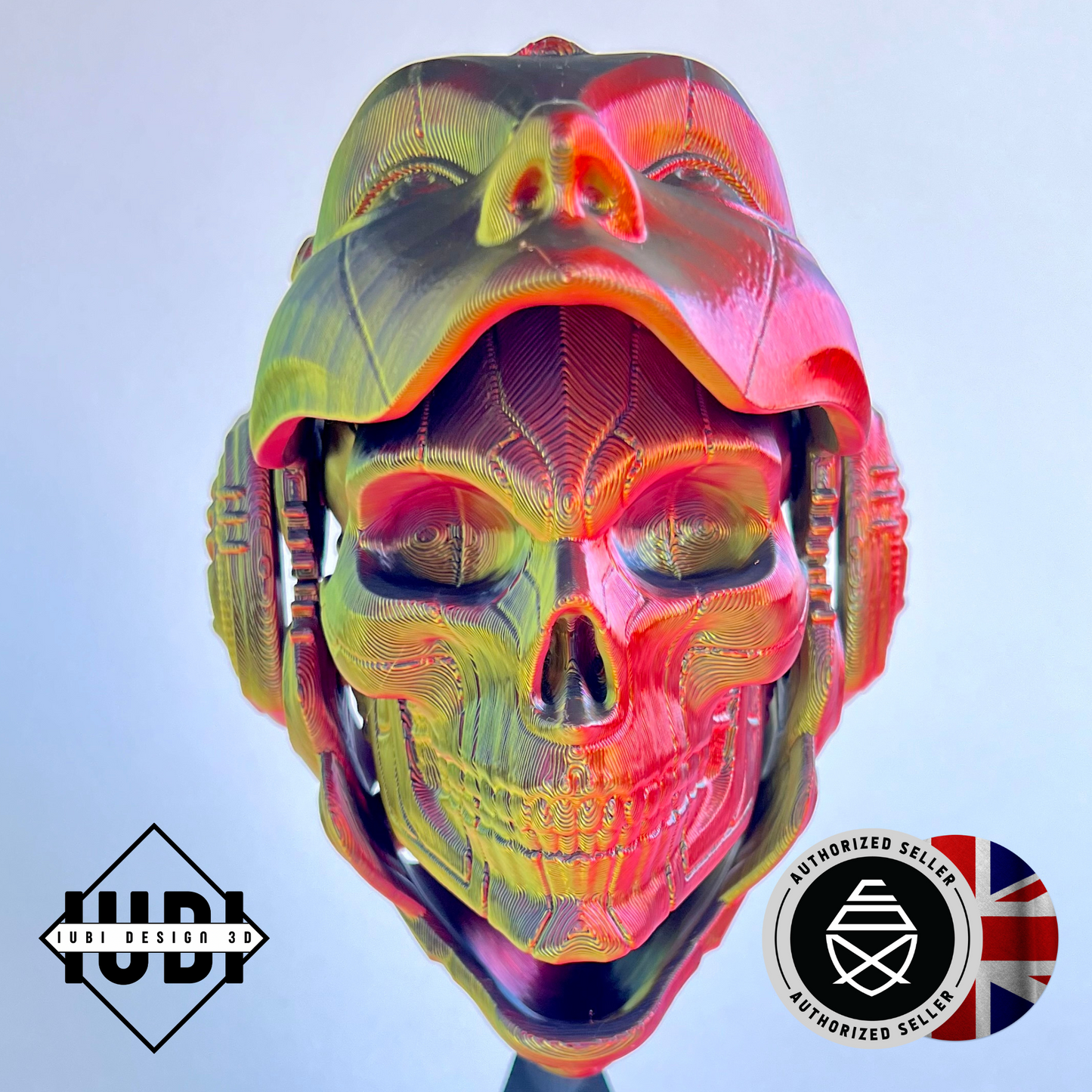 3D Printed Skull Droid Mask Wall Art | Futuristic Decor