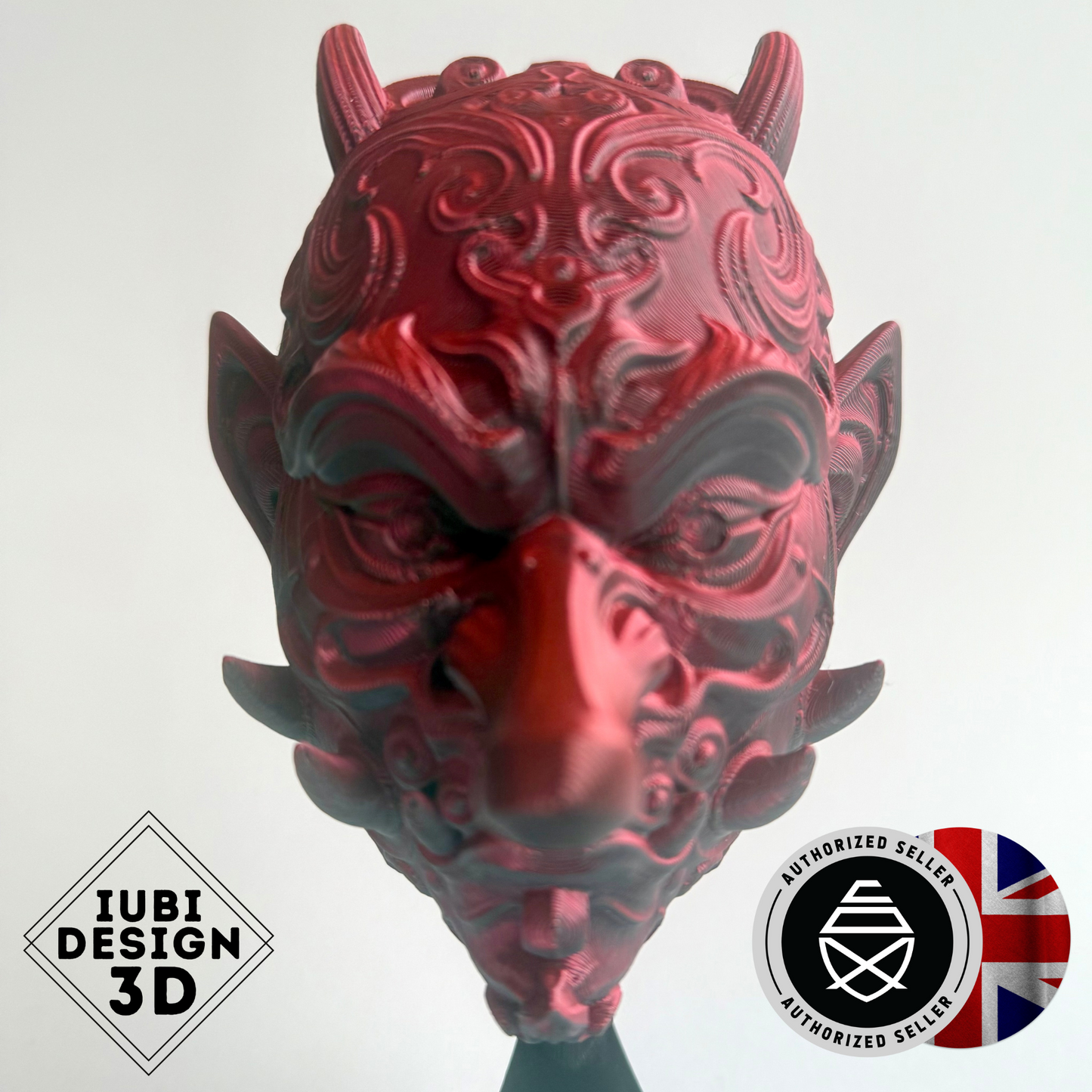 3D Printed Tengu Mask Wall Art | Japanese Folklore Decor