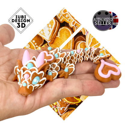 Baby Cookie Heart Dragon | 3D Printed Articulating Gingerbread Dragon