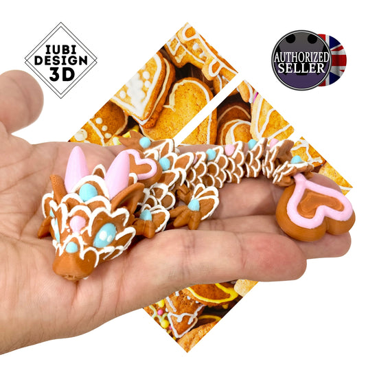 Baby Cookie Heart Dragon | 3D Printed Articulating Gingerbread Dragon