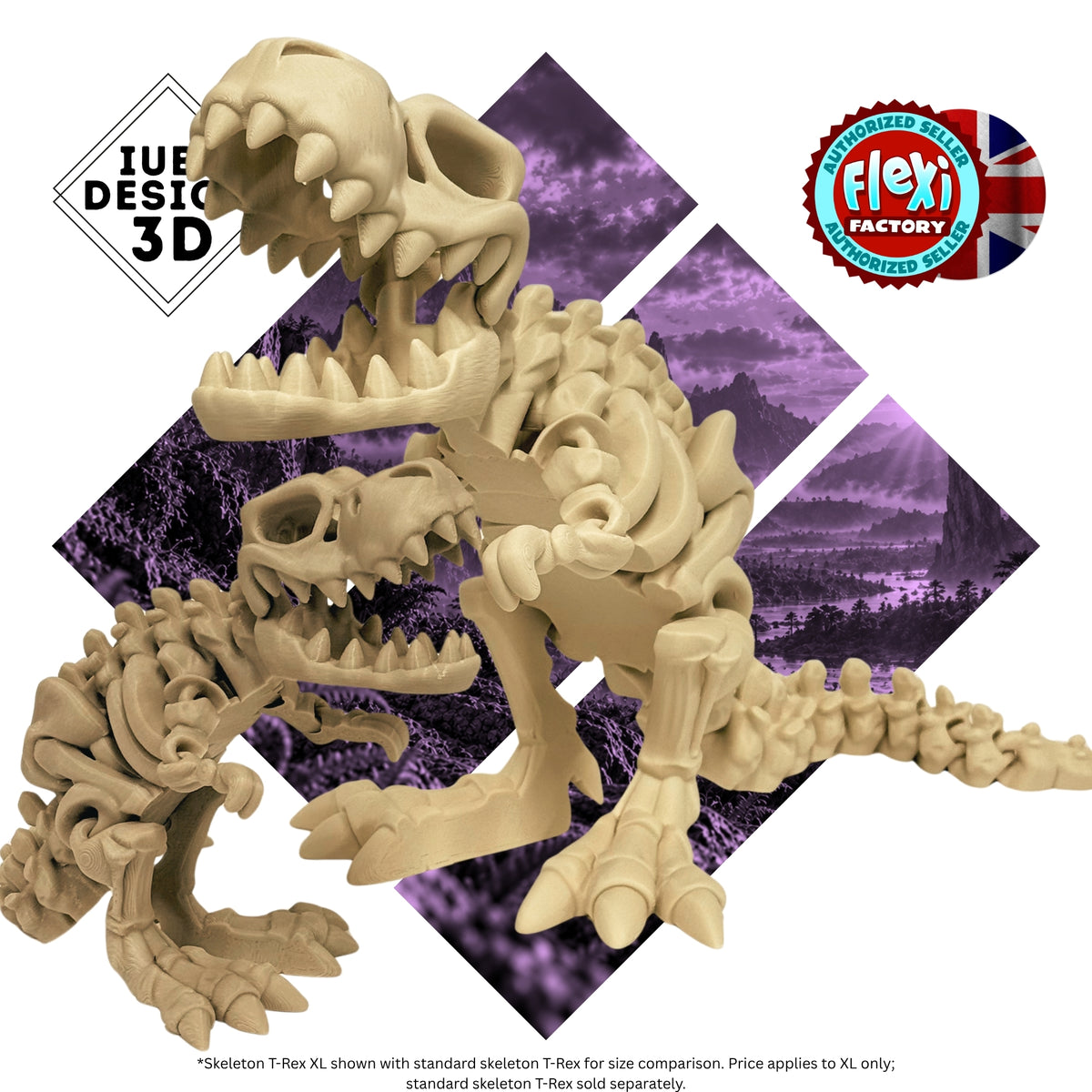 Skeleton T-Rex XL | 3D Printed Articulated Giant Dinosaur Skeleton Figure