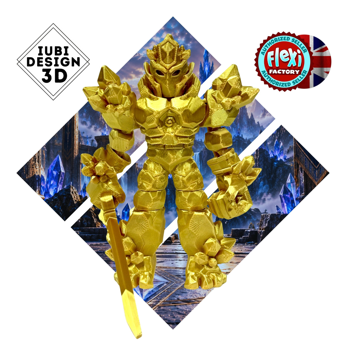 Crystal Warrior | 3D Printed Articulated Crystal Warrior