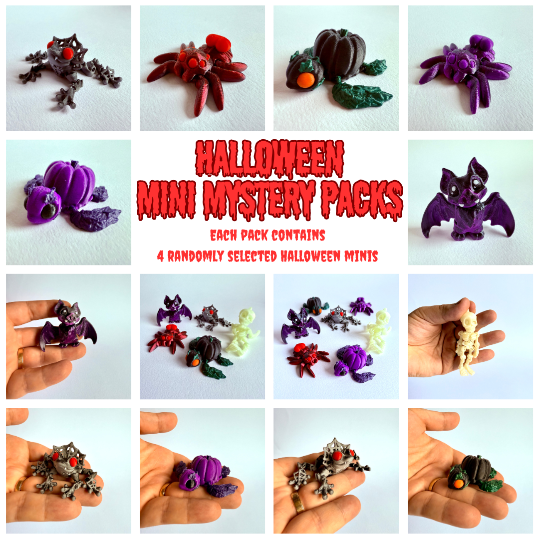 3D Printed Halloween Mini Mystery Pack | Pack of 4