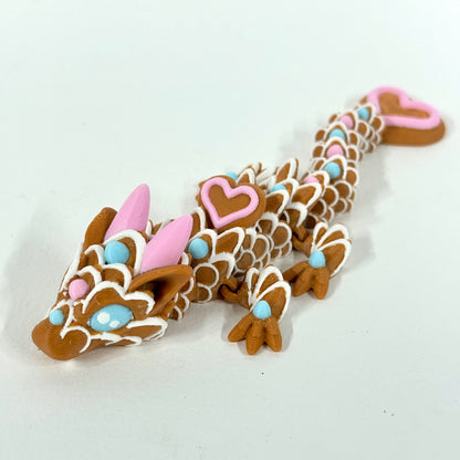 Baby Cookie Heart Dragon | 3D Printed Articulating Gingerbread Dragon