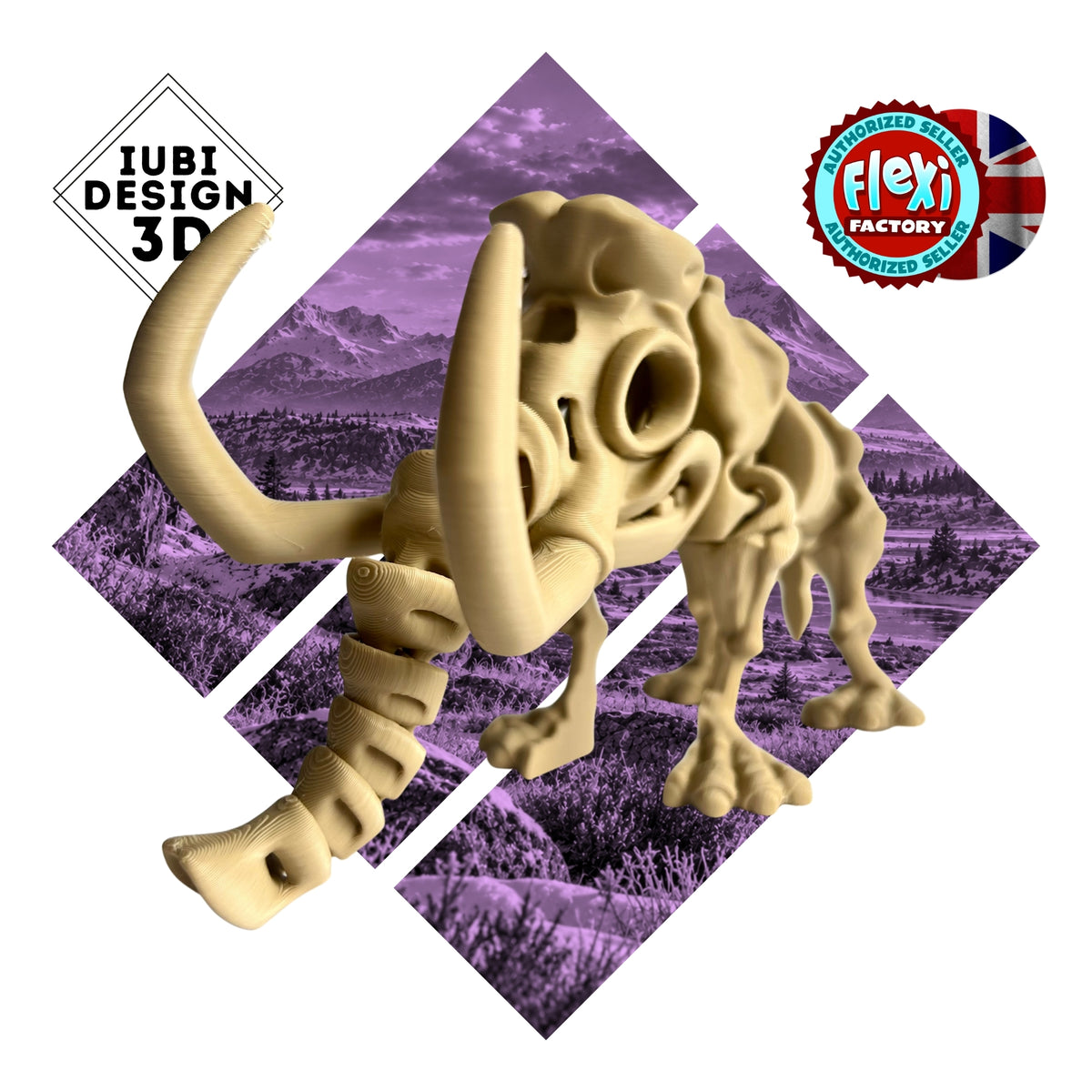 Skeleton Mammoth | 3D Printed Articulating Dinosaur Figure