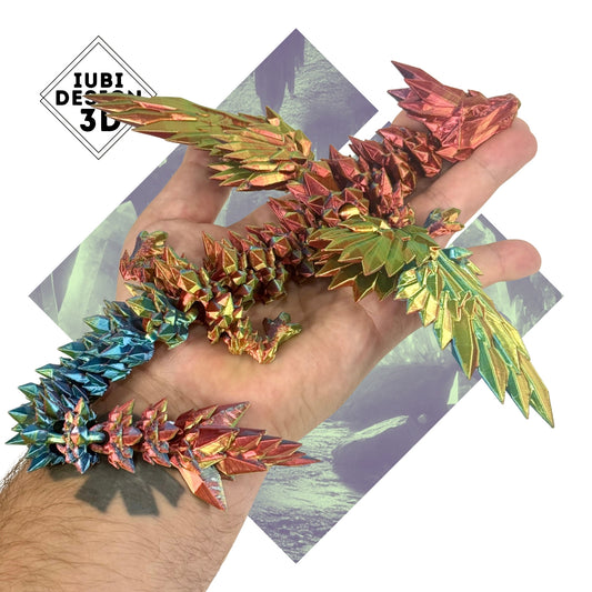 Crystal Wing Dragon | 3D Printed Articulated Figure