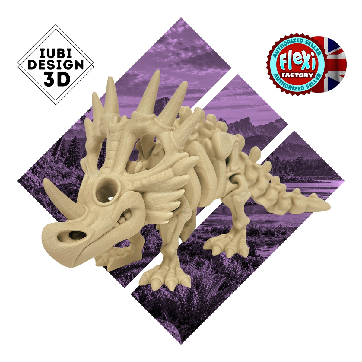 Skeleton Styracosaurus | 3D Printed Articulated Dinosaur Skeleton Figure