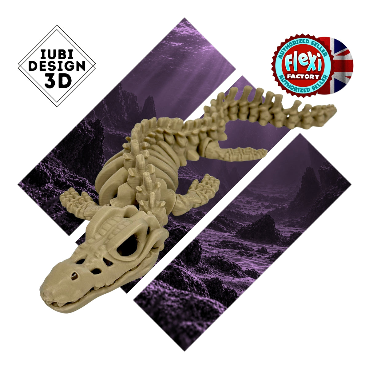 Skeleton Mosasarus | 3D Printed Articulating Dinosaur Figure