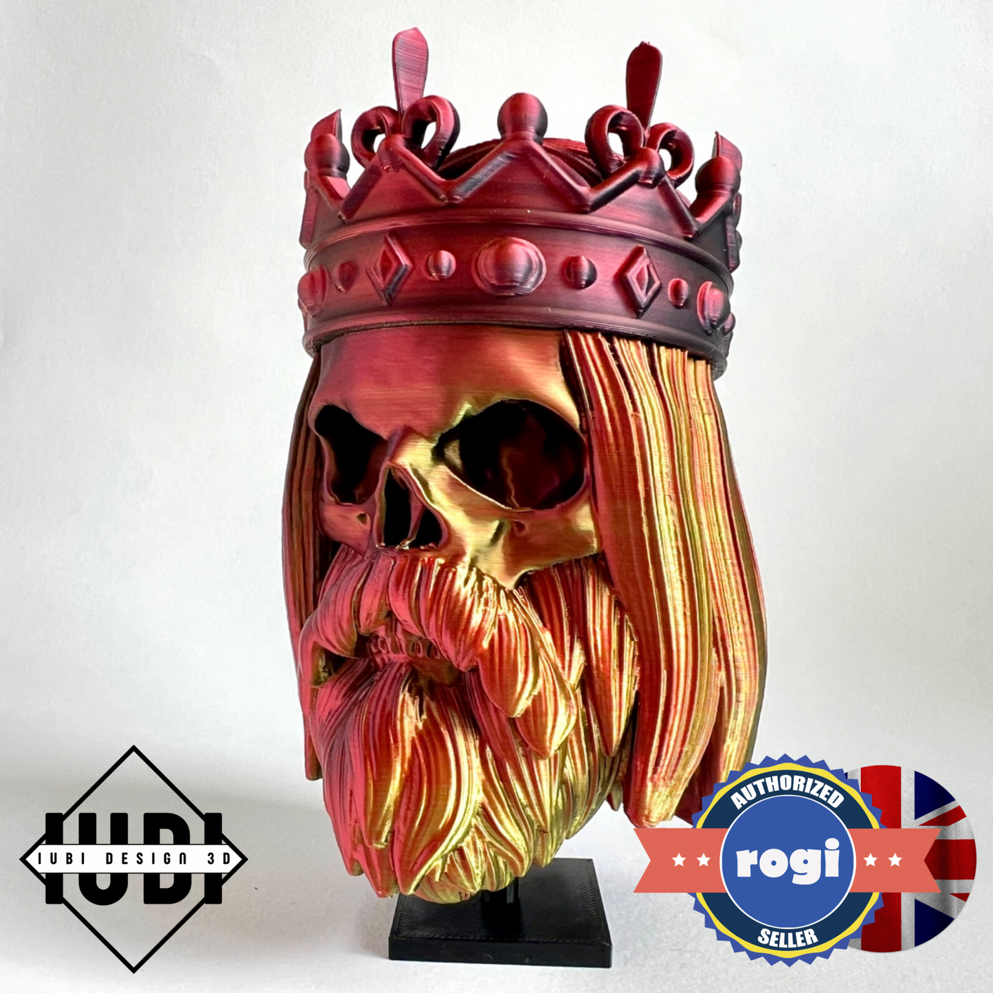 King Bearded Skull | 3D Printed Home Decor - Small