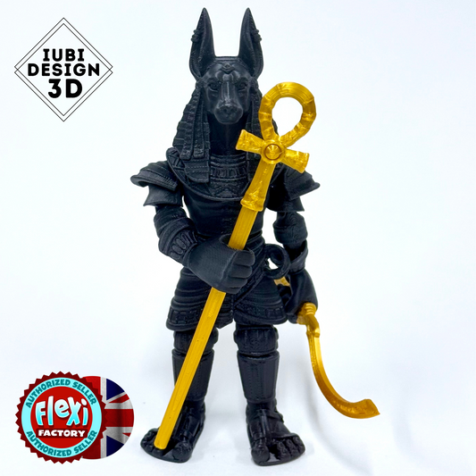 Anubis Egyptian Warrior | 3D Printed Articulated Figure with Accessories