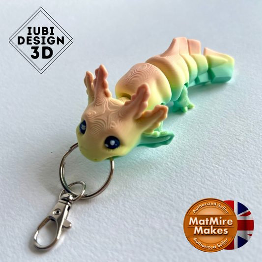 3D Printed Tiny Axolotl | Keyring