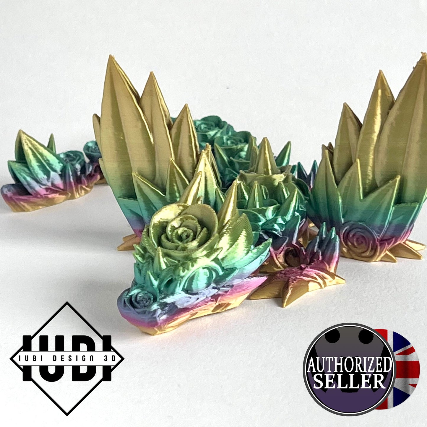 3D Printed Rose Wing Dragon | Baby - 9 inches