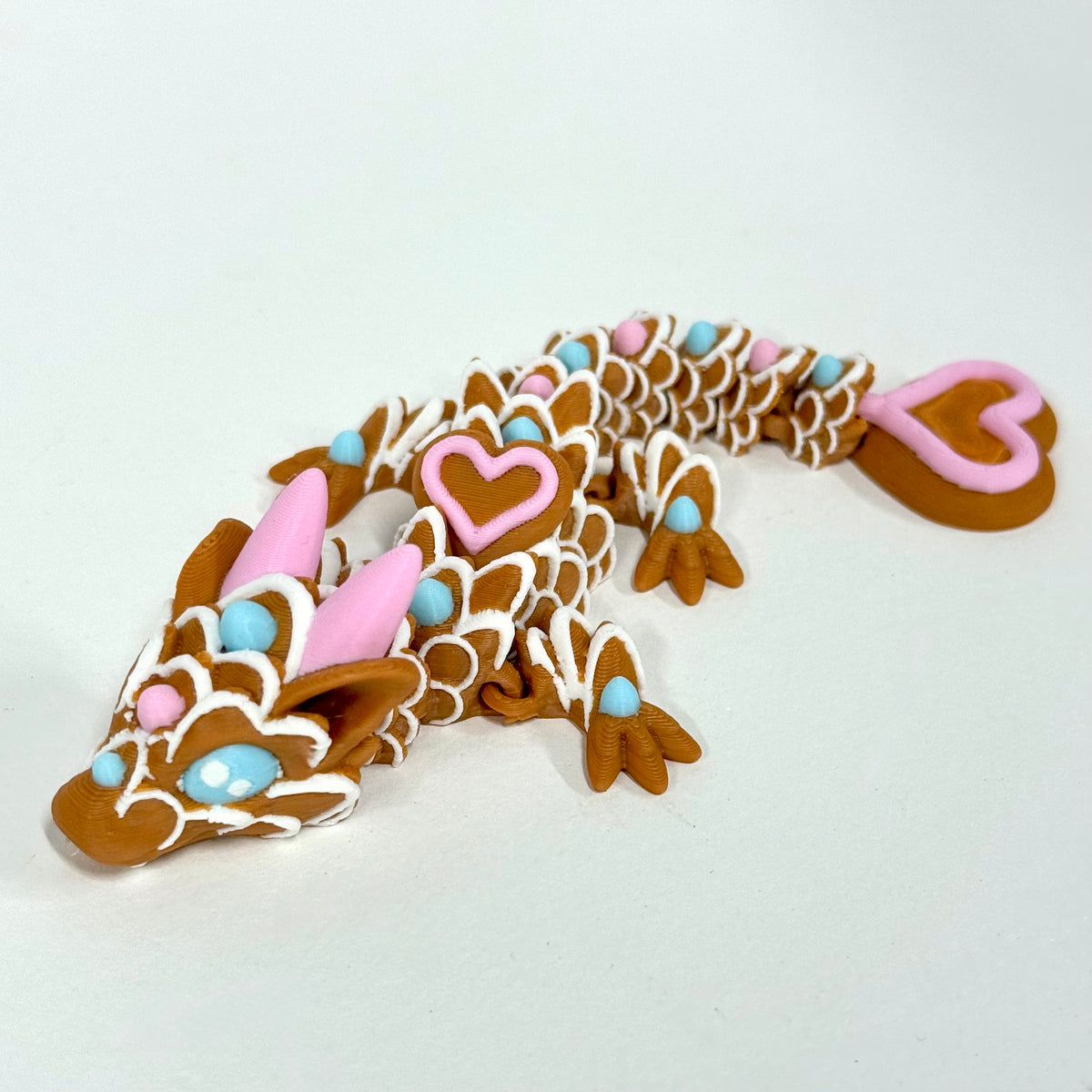 Baby Cookie Heart Dragon | 3D Printed Articulating Gingerbread Dragon