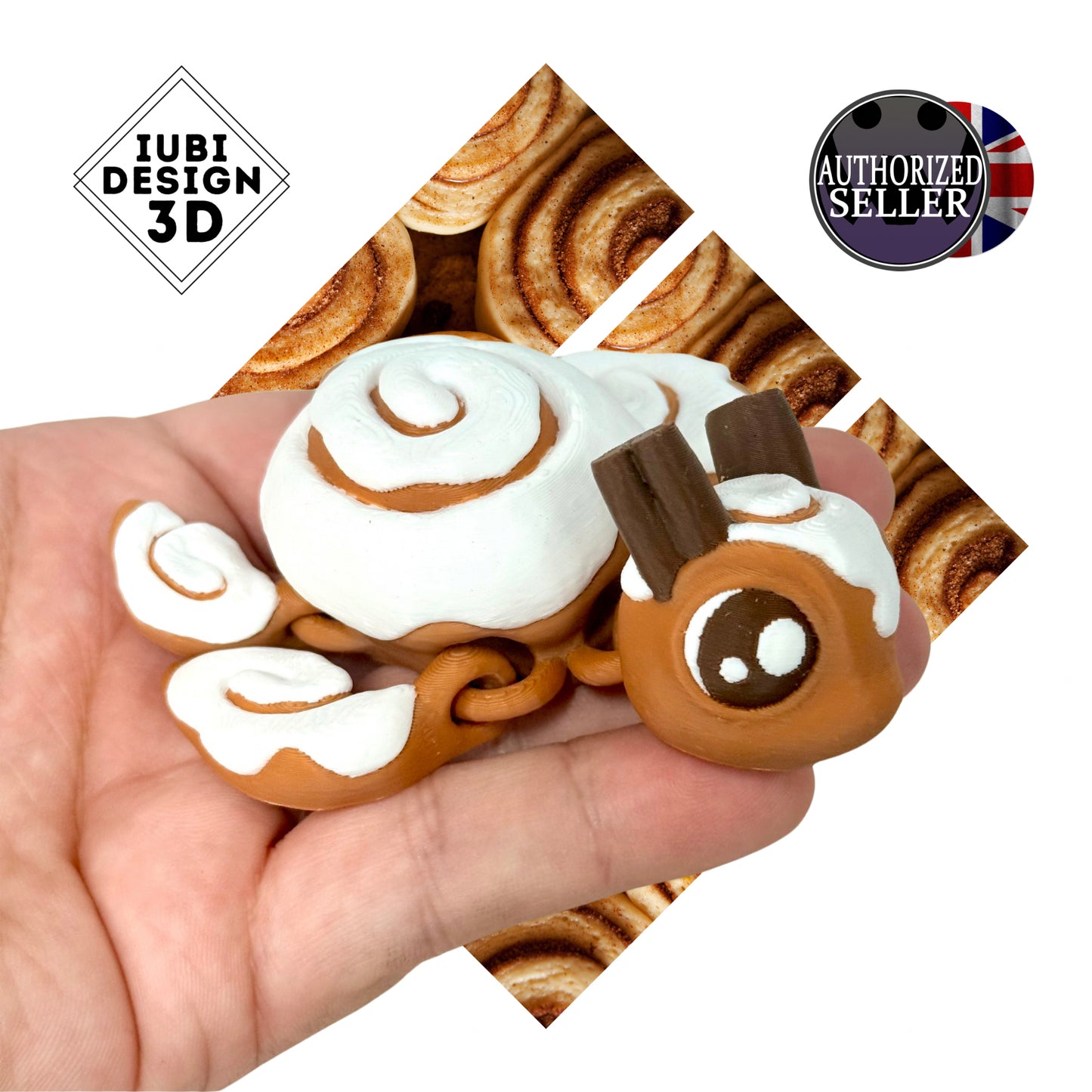 Cinnaswirl Turtle – Articulated 3D Printed Fidget Toy