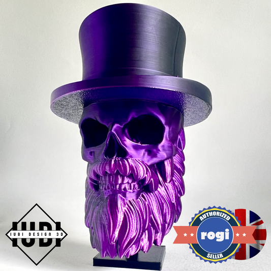 Top Hat Bearded Skull | 3D Printed Home Decor - Small