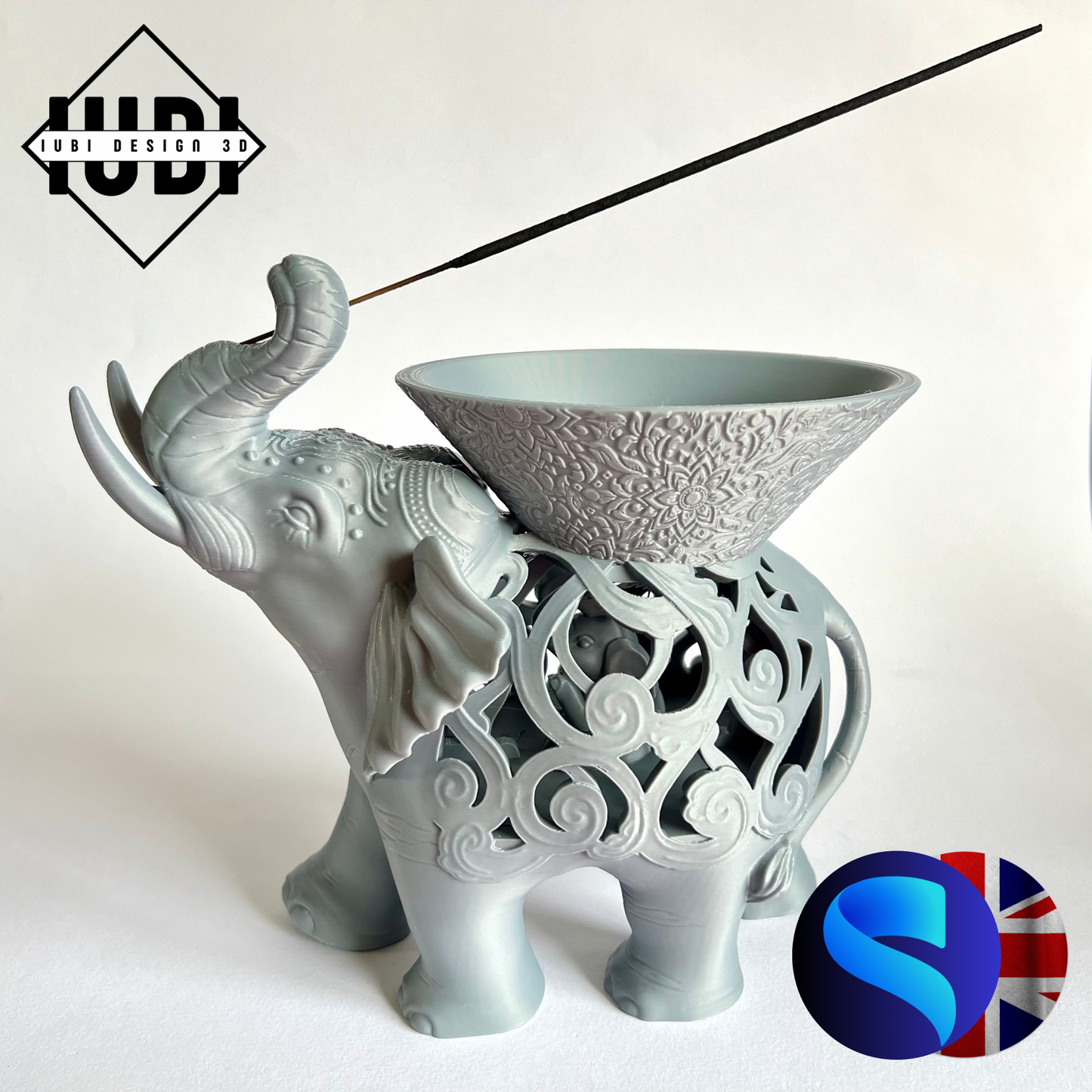 Elephant Incense Holder | 3D Printed Elephant Decor