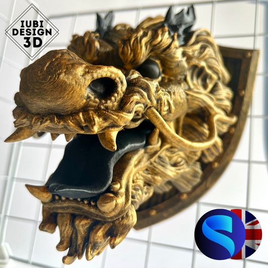 Eastern Dragon Trophy | 3D Printed Dragon Wall Mount Display