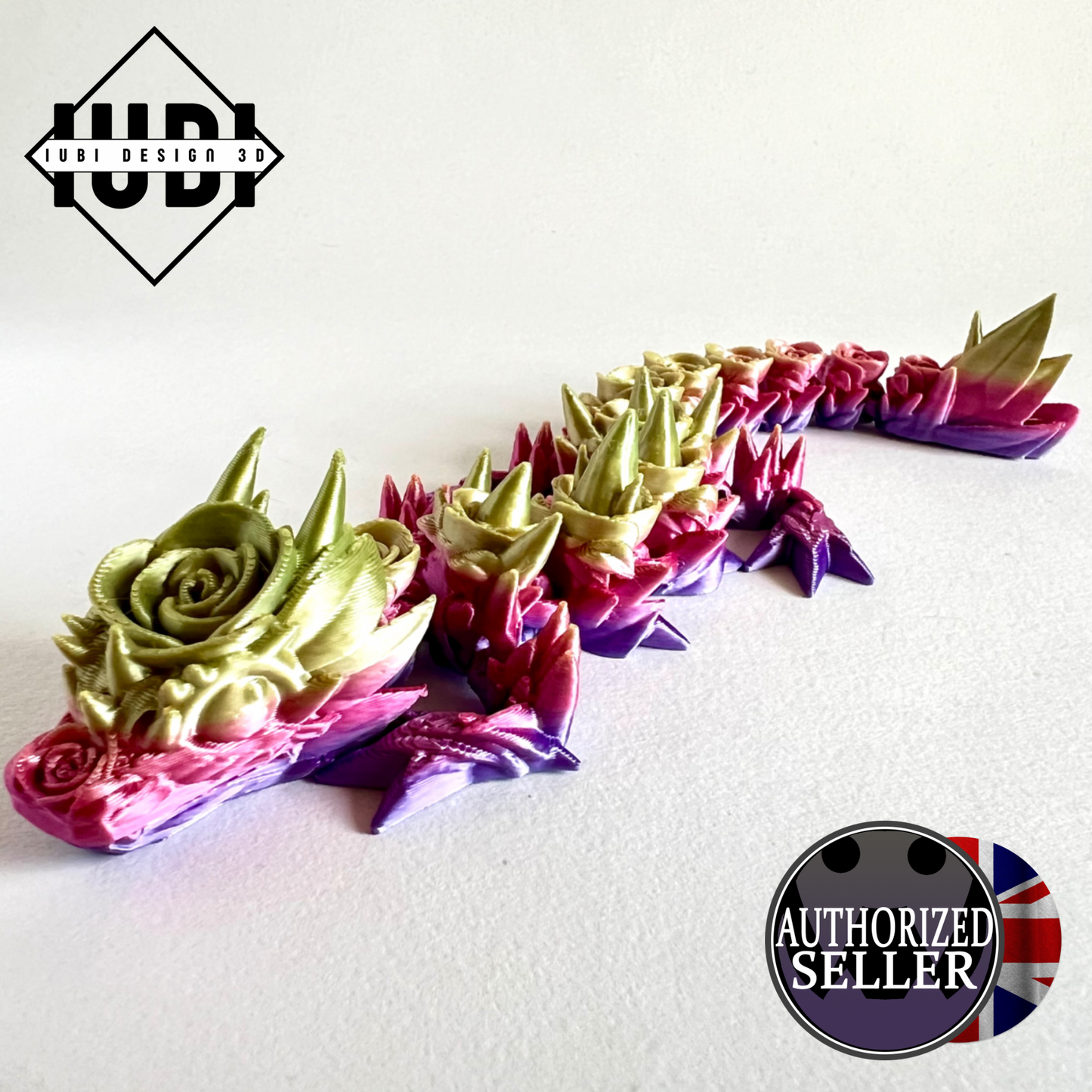 3D Printed Rose Dragon | Baby - 7 inches