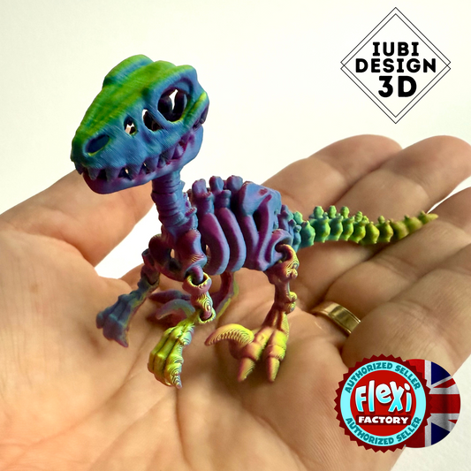 3D Printed Skeleton Velociraptor  | Tiny - 3 inch